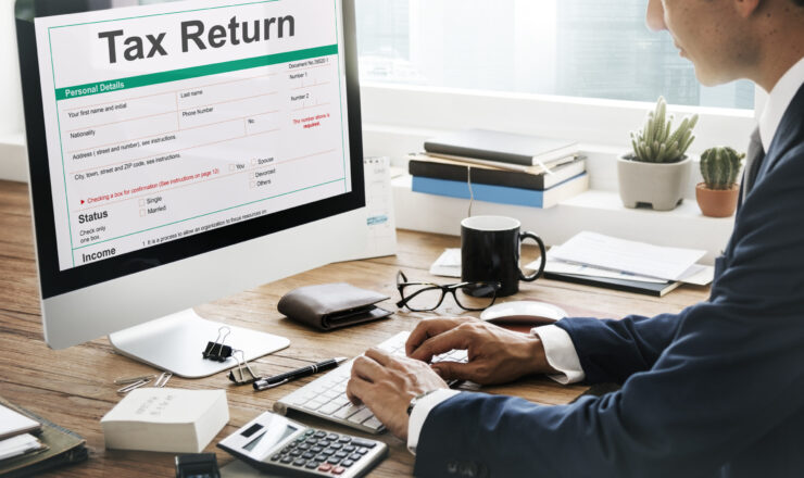 Income Tax Return Deduction Refund Concept